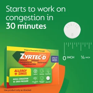 ZYRTEC-D® Allergy + Congestion Relief Tablets with Decongestant and Cetirizine HCl