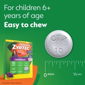 Children’s ZYRTEC® Chewables Allergy Medicine for kids ages 6+ with 10 mg Cetirizine HCl
