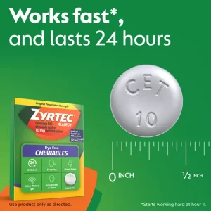 ZYRTEC® Dye-Free Chewable Allergy Medicine with 10 mg Cetirizine HCl