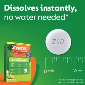 ZYRTEC® 24 Hour Allergy Relief Dissolve Tablets with Cetirizine HCl, Citrus Flavored