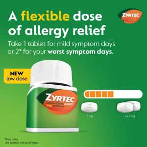 ZYRTEC® Allergy Relief Medicine Tablets with 5 mg Cetirizine HCl Antihistamine