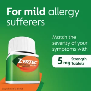 ZYRTEC® Allergy Relief Medicine Tablets with 5 mg Cetirizine HCl Antihistamine