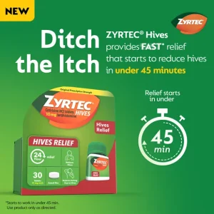 ZYRTEC® Hives Relief Medicine Tablets with 10 mg Cetirizine HCl Antihistamine