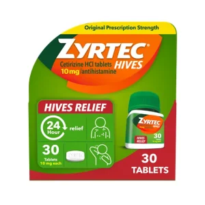 ZYRTEC® Hives Relief Medicine Tablets with 10 mg Cetirizine HCl Antihistamine