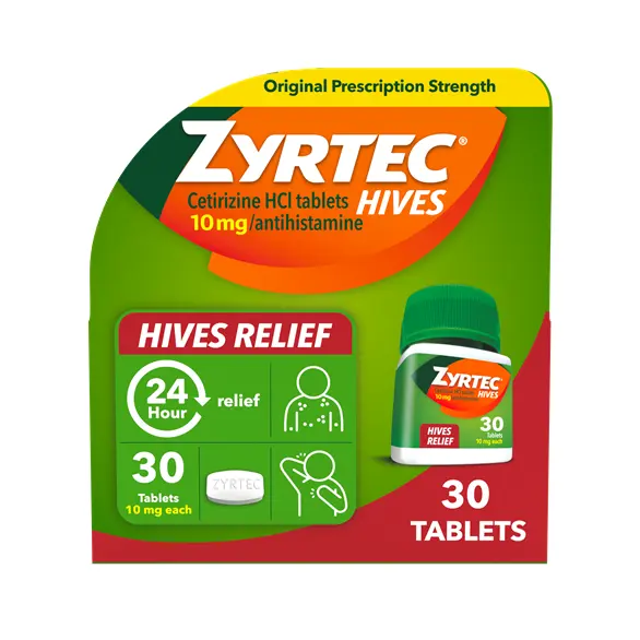 ZYRTEC® Hives Relief Medicine Tablets with 10 mg Cetirizine HCl Antihistamine