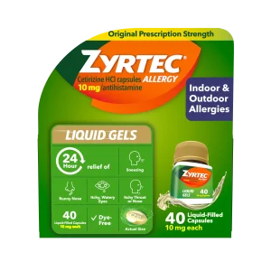 ZYRTEC® Liquid Gels with 10 mg Cetirizine HCl