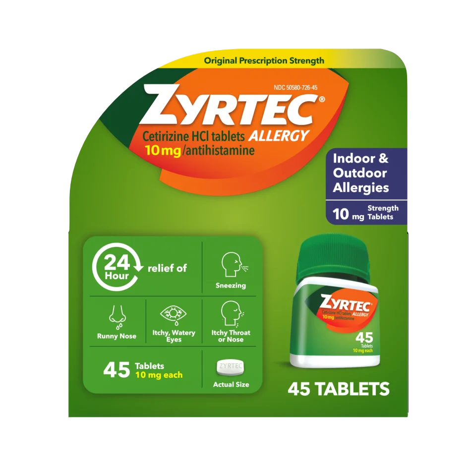 ZYRTEC® Allergy Relief Medicine Tablets with 10 mg Cetirizine HCl Antihistamine