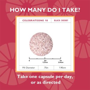 CelebrateONE 18 Once Daily Bariatric Chewable Multivitamin with Iron. Black Cherry