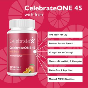 CelebrateONE 45 Once Daily Bariatric Chewable Multivitamin with Iron