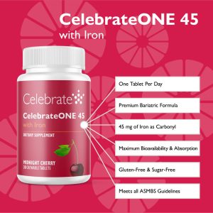 CelebrateONE 45 Once Daily Bariatric Chewable Multivitamin with Iron