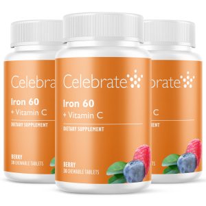 Iron 60 mg + Vitamin C Chewable Tablets. Berry