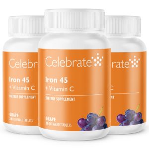 Iron 45 mg + Vitamin C Chewable Tablets. Grape