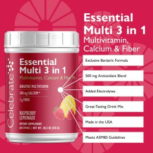 Essential Multi 3 in 1 Multivitamin Drink Powder With Calcium