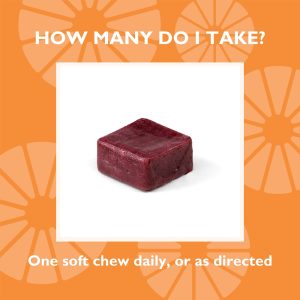 Iron 45 mg  + Vitamin C Soft Chews. Cherry Burst