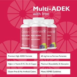 Multi-ADEK Chewable Multivitamin with Iron. Grape