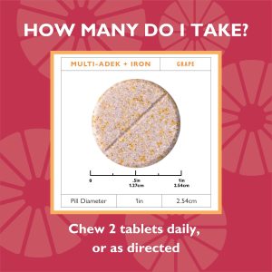 Multi-ADEK Chewable Multivitamin with Iron. Grape