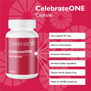 CelebrateONE Bariatric One A Day Multivitamin Capsules. Iron Free