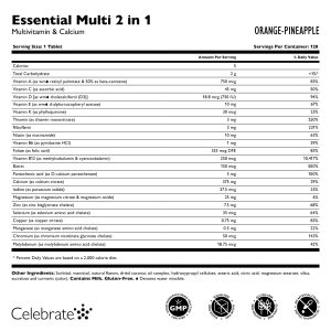 Essential Multi 2 in 1 Chewable Multivitamin with Calcium