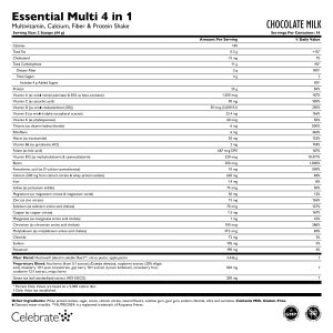 Essential Multi 4 in 1 Multivitamin Protein Powder with Calcium & Fiber