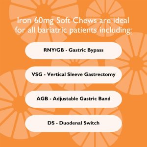 Iron 60 mg  + Vitamin C Soft Chews. Twisted Citrus