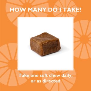 Iron 60 mg  + Vitamin C Soft Chews. Twisted Citrus