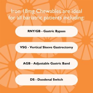 Iron 18 mg + Vitamin C Chewable Tablets. Orange