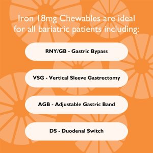 Iron 18 mg + Vitamin C Chewable Tablets. Orange