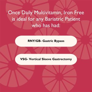CelebrateONE Bariatric One A Day Multivitamin Capsules. Iron Free