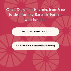 CelebrateONE Bariatric One A Day Multivitamin Capsules. Iron Free