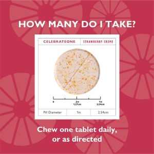 CelebrateONE Bariatric One a Day Multivitamin Chewable. Iron Free. Strawberry Creme